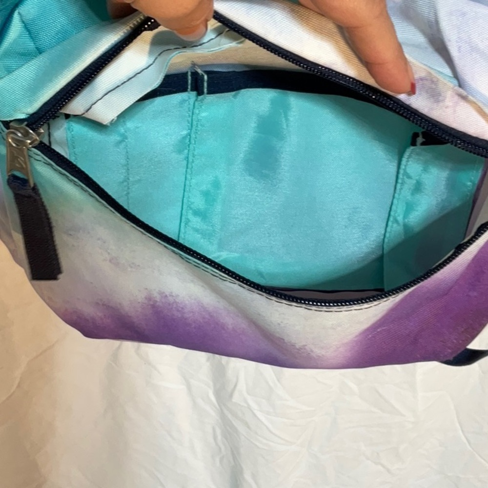 Jansport Teal and Purple Tye Dye Backpack - Picture 3 of 5